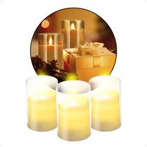 Kit 3 Vela Eletrônica Decorativa Led Artificial Luz Amarela