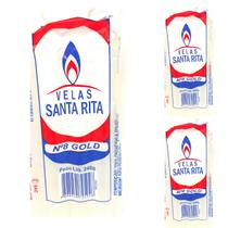 Kit 3 Vela Palito Gold Branca 240g Número 8 100% Parafina Kit 3 Vela Palito Gold Branca 240g Número 8 100% Parafina
