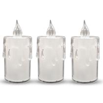 Kit 3 Velas Alta Decorativa Eletrônica Led Artificial Chama