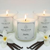 Kit 3 Velas Aromáticas Perfumadas Baunilha 200g Decorativa Lisa Creme Baunilha