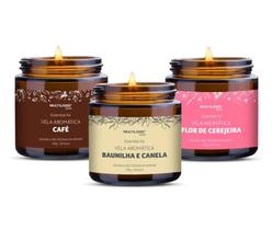 Kit 3 Velas Aromáticas Sensações 100G Multilaser Saúde Hc527