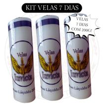 Kit 3 Velas de 7 Dias Branca Parafina Pura 200g