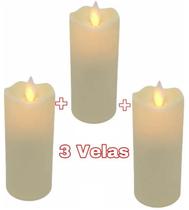 Kit 3 Velas De Led Eletrônica Chama Viva C/ baterias Inclusa Kit 3 Velas De Led Eletrônica Chama Viva C/ baterias Inclusa