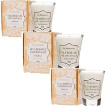 KIT 3 velas de vanilla para massagem hidratante beijavel