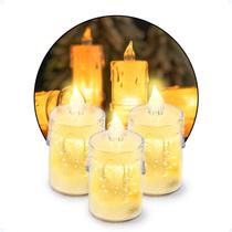 Kit 3 Velas Decorativas Amarela Chama Artificial Realista - Hxt