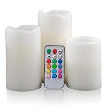 Kit 3 Velas Decorativas Eletrônicas LED c/ Controle - Wincy