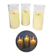 Kit 3 Velas Decorativas LED Chama Realista Natal e Halloween 12,5cm Kit 3 Velas Decorativas LED Chama Realista Natal e Halloween 12,5cm