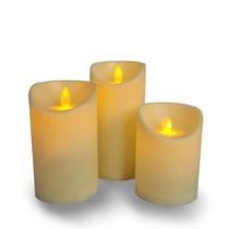 Kit 3 Velas LED Decorativas Chama Tremulante Realista Lisa Derretida