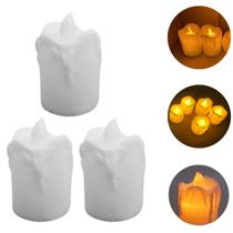 Kit 3 Velas Led Eletrônica Decorativa Simula Luzes Acesa