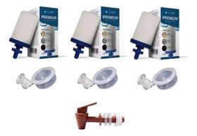Kit 3 Velas Tripla Ação 3 Boias 1 Torneira Filtro Barro Agua Kit 3 Velas Tripla Ação 3 Boias 1 Torneira Filtro Barro Agua
