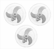 Kit 3 Ventiladores Parede Oscilante 60Cm Branco Bivolt 200W