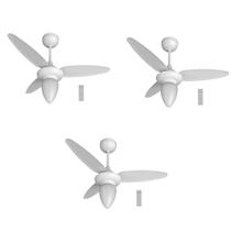 Kit 3 Ventiladores Teto Ventisol Wind 3 Pás Branco 14579 - Bivolt