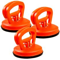 Kit 3 Ventosa simples Solo Para Vidros Aspiração Horizontal 40 Kg Vertical 35 Kg Laranja