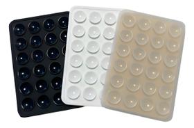 Kit 3 Ventosas Silicone Celular Preto,branco,transparente