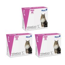 Kit 3 VermiCats Vermífugo Gatos 3Kg C/ 4 Comprimidos World