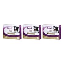 Kit 3 Vermífugo Petzi Plus Cães 10kg Com 4 Comprimidos Ceva