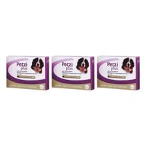Kit 3 Vermífugo Petzi Plus Cães 40kg com 2 Comprimidos Ceva