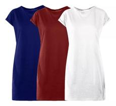Kit 3 Vestido Camisetão Feminino Casual Estilo Top - Sortidas