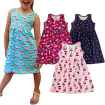 Kit 3 Vestido Infantil Menina Roupa Infantil Verão Tamanho 1 ao 8