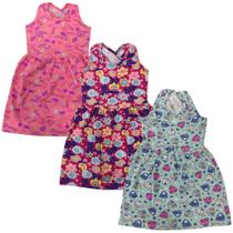 Kit 3 Vestido Infantil Roupa Menina Verão Estampado Sortidos