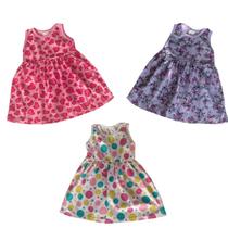 Kit 3 Vestidos Bebê Criança Algodão Regata Estampado Menina