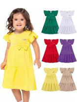 Kit 3 Vestidos bebê Menina Verão Três Marias Com Laço Kit Sortido bebê menina dias quentes