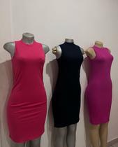 kit 3 vestidos gola alta