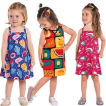 Kit 3 Vestidos Infantil Menina Kyly Moda Verão Kit 3 Vestidos Infantil Menina Kyly Moda Verão