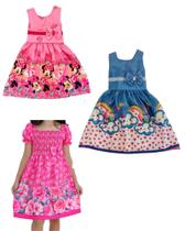 Kit 3 Vestidos Infantil Menina Temáticos
