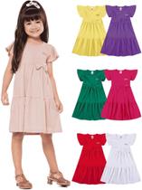 Kit 3 Vestidos Infantil Menina Verão Três Marias Com Laço Kit Sortido infantil menina dias quentes