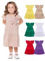 Kit 3 Vestidos Infantil Menina Verão Três Marias Com Laço Kit Sortido infantil menina dias quentes
