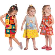 Kit 3 Vestidos Infantil Verão Menina Kyly Moda Kit 3 Vestidos Infantil Verão Menina Kyly Moda