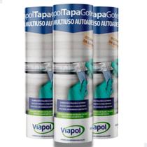 KIT 3 Viapol Unid Fita Multiuso Tapa Goteira 45cm X 10m KIT 3 Viapol Unid Fita Multiuso Tapa Goteira 45cm X 10m