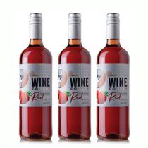 Kit 3 Vinho Canção Wine Cooler Red Morango 750ml - Serra Gaúcha Kit 3 Vinho Canção Wine Cooler Red Morango 750ml - Serra Gaúcha