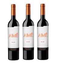 Kit 3 Vinho Fino Tinto Malbec Meio Seco Ruca Malen Aime 2020