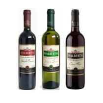 Kit 3 Vinho Halberth 750 ml Tinto Branco Suave Tinto Demi Sec Kit 3 Vinho Halberth 750 ml Tinto Branco Suave Tinto Demi Sec