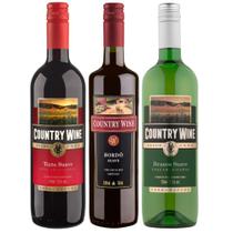 Kit 3 Vinho Suave Vinicula Aurora Country Wine 750ml