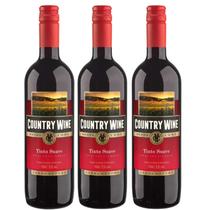 Kit 3 Vinho Tinto Suave Country Wine 750ml - Serra Gaúcha Kit 3 Vinho Tinto Suave Country Wine 750ml - Serra Gaúcha