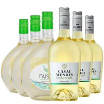 Kit 3 Vinhos Casal Mendes Branco + 3 Vinhos Faisão Vinho Verde