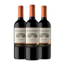 Kit 3 Vinhos Chileno Concha Y Toro Reservado Carmenere 750mL