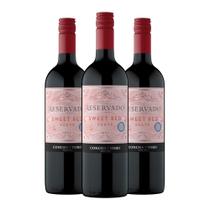 Kit 3 Vinhos Chileno Concha Y Toro Reservado Sweet Red 750ml