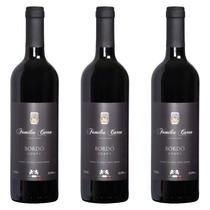 Kit 3 Vinhos Família Carra Bordô Suave 750 Ml - Especial