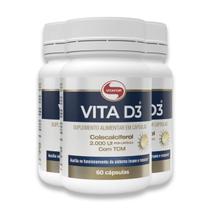 Kit 3 Vita D3 Vitamina D 60 Cápsulas Vitafor