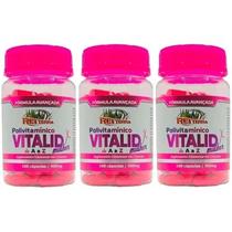 Kit 3 Vitalid Mulher Polivitamínico De A - Z 300 Cápsulas - Rei Terra