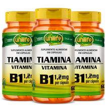 KIT 3 VITAMINA B1 TIAMINA - 60 Cápsulas 500mg UNILIFE KIT 3 VITAMINA B1 TIAMINA - 60 Cápsulas 500mg UNILIFE