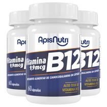 Kit 3 Vitamina B12 Apisnutri 60 cápsulas