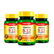Kit 3 Vitamina B12 Cianocobalamina 100% IDR 60 Caps - Maxinutri