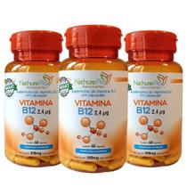Kit 3 Vitamina B12 (Cianocobalamina) 60 Cápsulas 500mg - NathurePro