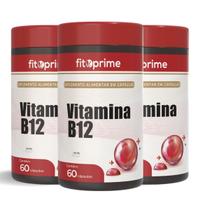 Kit 3 Vitamina B12 Cianocobalamina 7,2mcg 60 cápsulas Fitoprime