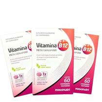 Kit 3 Vitamina B12 Comprimidos Mastigáveis (60 comp) - MaxiNutri